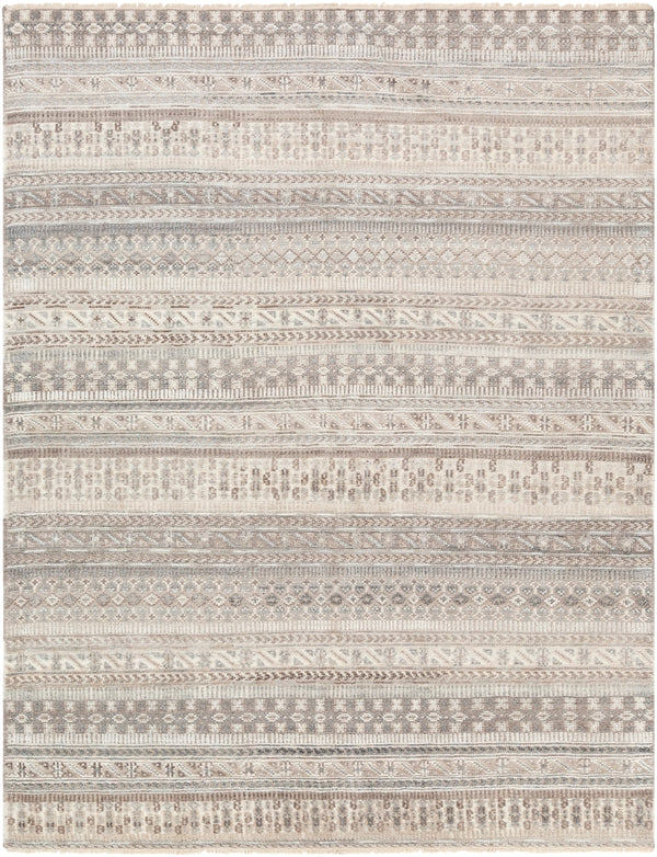 Nobility NBI-2305 Global Wool, Viscose Rug NBI2305-81012 Camel, Ivory, Light Gray, Dark Brown, Charcoal, White, Medium Gray 65% Wool, 35% Viscose 8'10" x 12'