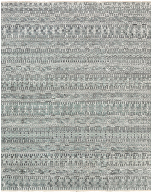 Nobility NBI-2306 Global Wool, Viscose Rug NBI2306-81012 Sage, Charcoal, Light Gray, Ivory 60% Wool, 40% Viscose 8'10" x 12'