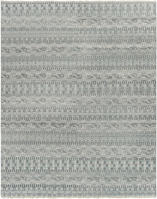 Nobility NBI-2306 Global Wool, Viscose Rug NBI2306-810 Sage, Charcoal, Light Gray, Ivory 60% Wool, 40% Viscose 8' x 10'