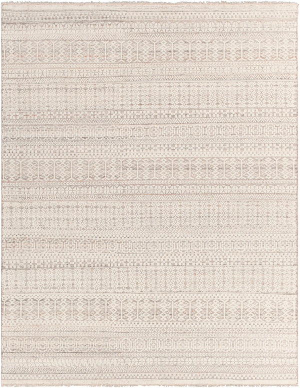 Nobility NBI-2307 Global Wool, Polyester, Viscose Rug NBI2307-810 Charcoal, Camel, Light Gray, Ivory, Taupe 60% Wool, 20% Polyester, 20% Viscose 8' x 10'