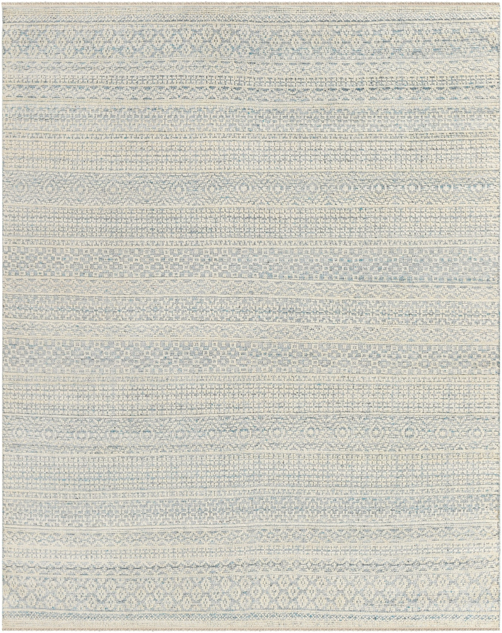 Nobility NBI-2309 Global Wool, Polyester, Viscose Rug NBI2309-81012 Pale Blue, Teal, Dark Blue, Ivory, Taupe 60% Wool, 20% Polyester, 20% Viscose 8'10" x 12'
