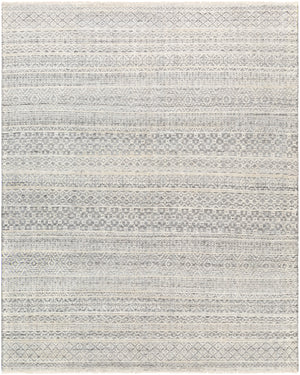 Nobility NBI-2310 Global Wool, Polyester, Viscose Rug NBI2310-81012 Light Gray, Cream, Medium Gray, Dark Blue 60% Wool, 20% Polyester, 20% Viscose 8'10" x 12'