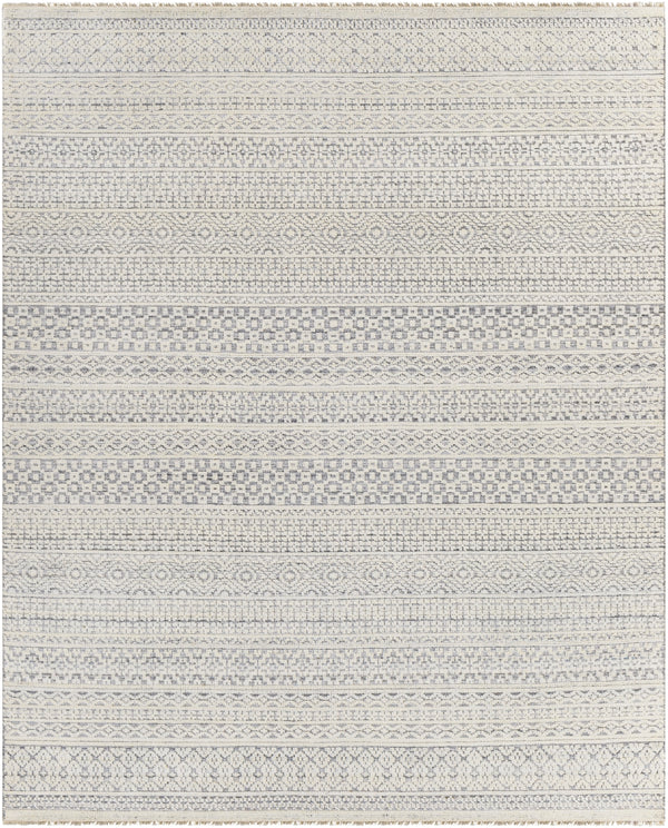 Nobility NBI-2310 Global Wool, Polyester, Viscose Rug NBI2310-810 Light Gray, Cream, Medium Gray, Dark Blue 60% Wool, 20% Polyester, 20% Viscose 8' x 10'