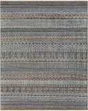 Nobility NBI-2312 Global Wool, Viscose Rug NBI2312-81012 Charcoal, Medium Gray, Light Gray, Wheat, Peach, Pale Blue 60% Wool, 40% Viscose 8'10" x 12'
