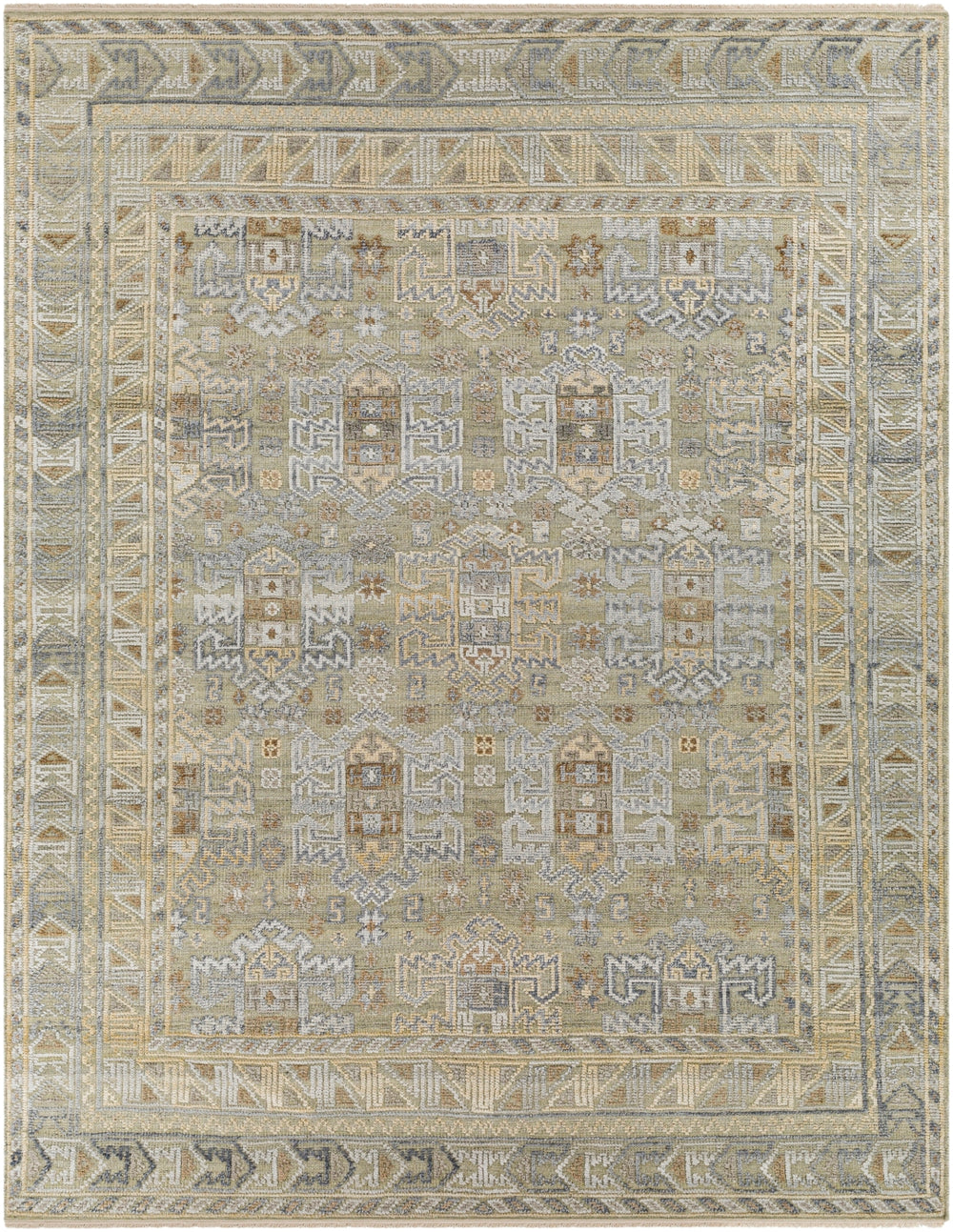Nobility NBI-2313 Traditional Wool, Viscose Rug NBI2313-81012 Khaki, Taupe, Charcoal, Medium Gray, Wheat, Light Gray, Camel 60% Wool, 40% Viscose 8'10" x 12'