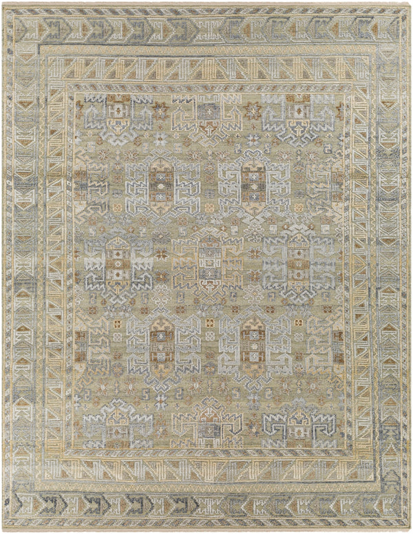 Nobility NBI-2313 Traditional Wool, Viscose Rug NBI2313-81012 Khaki, Taupe, Charcoal, Medium Gray, Wheat, Light Gray, Camel 60% Wool, 40% Viscose 8'10" x 12'