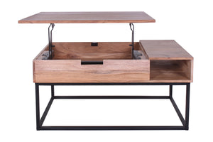 Porter Designs Malmo Solid Wood Lift Top Industrial Coffee Table Natural 05-190-04-1701N