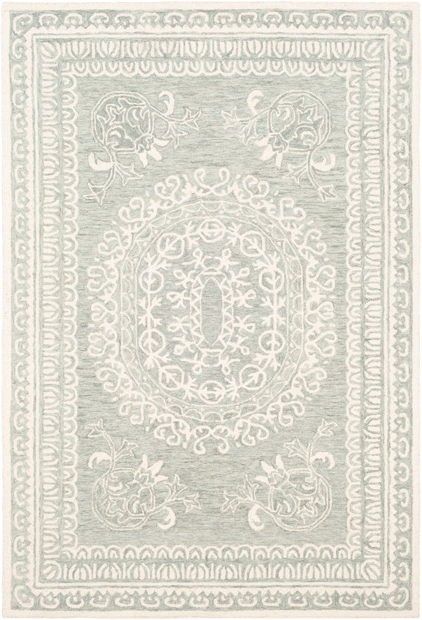 Newcastle NCS-2306 Traditional Wool Rug NCS2306-912 Seafoam, Sage, Cream 100% Wool 9' x 12'
