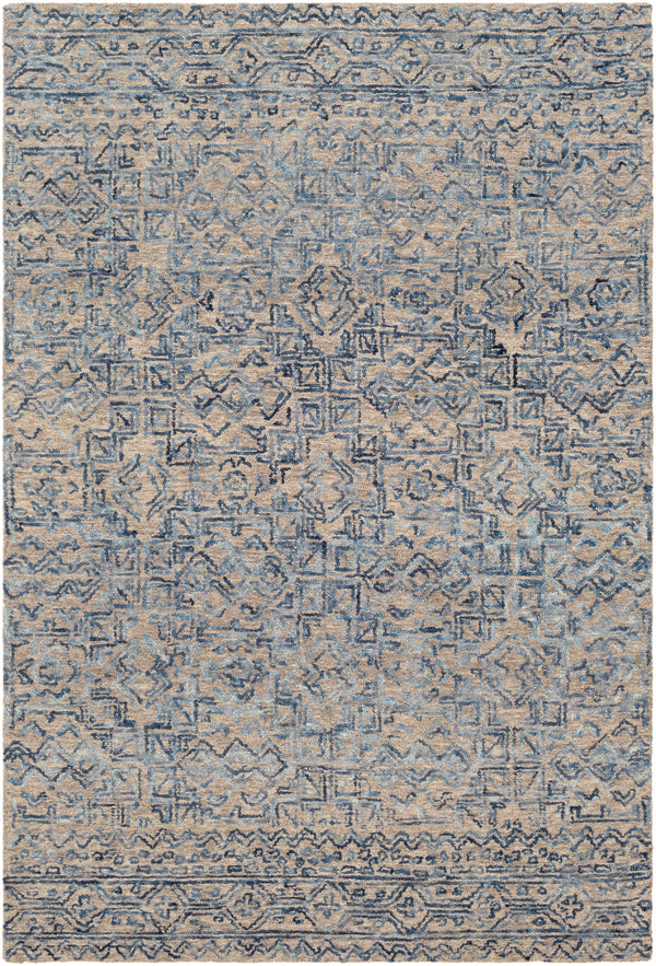 Newcastle NCS-2308 Global Wool Rug NCS2308-912 Denim, Khaki 100% Wool 9' x 12'