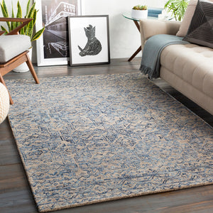 Newcastle NCS-2308 Global Wool Rug NCS2308-912 Denim, Khaki 100% Wool 9' x 12'