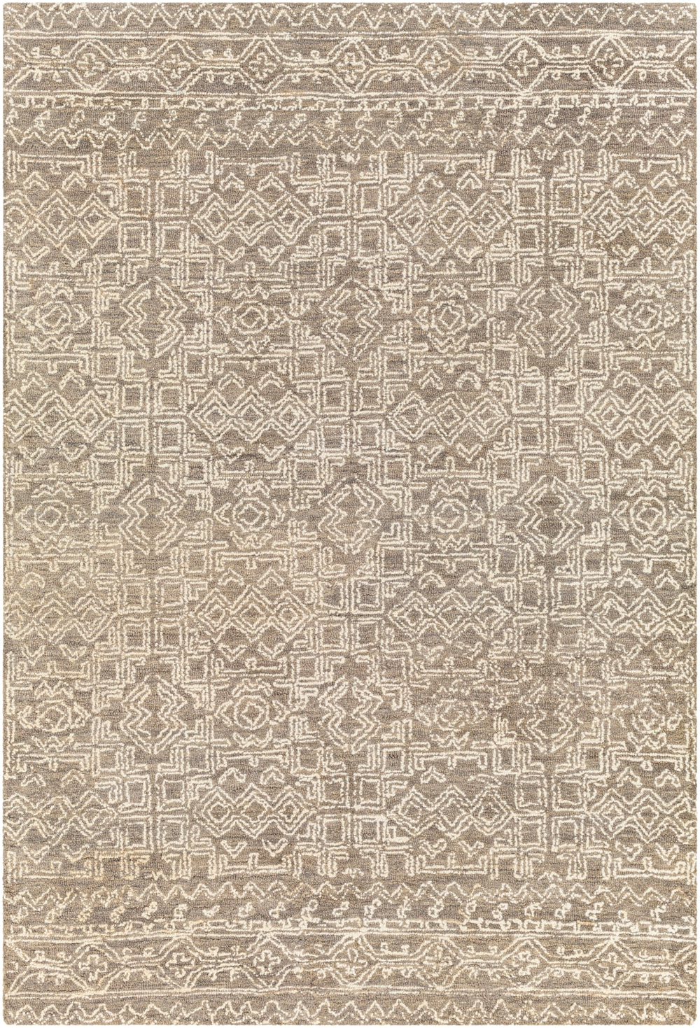 Newcastle NCS-2309 Global Wool Rug NCS2309-912 Taupe, Cream 100% Wool 9' x 12'