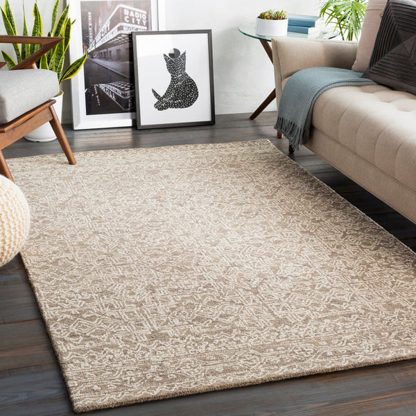 Newcastle NCS-2309 Global Wool Rug NCS2309-912 Taupe, Cream 100% Wool 9' x 12'