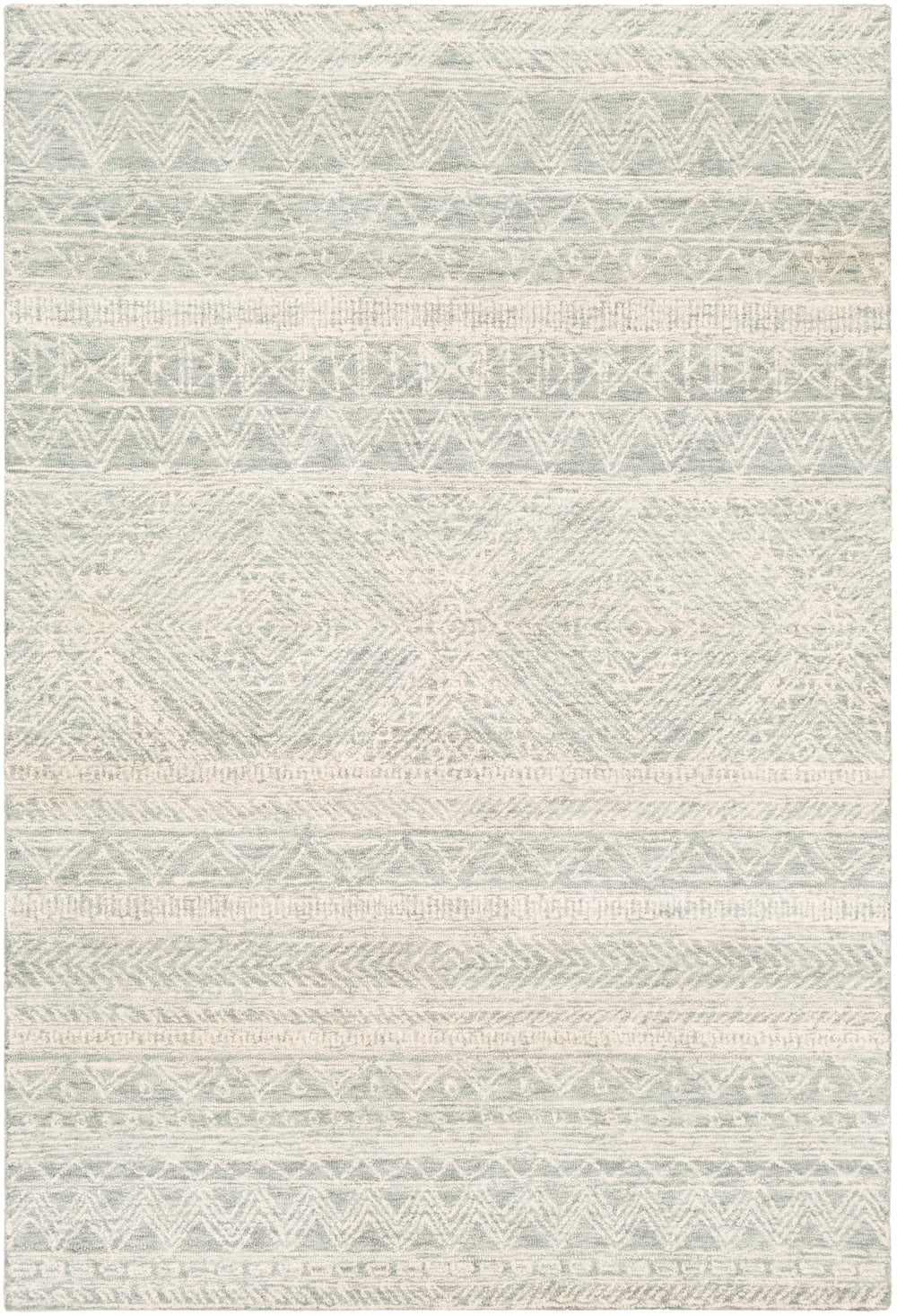 Newcastle NCS-2312 Global Wool Rug NCS2312-912 Seafoam, Sage, Dark Green, Cream 100% Wool 9' x 12'