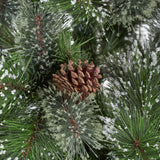 7-foot Cashmere Pine and Mixed Needles Unlit Hinged Artificial Christmas Tree with Snowy Branches and Pinecones