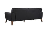 Porter Designs Modena Genuine Leather Modern Sofa Black 02-204-01-0195