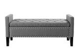 Lance Linen Dark Grey Storage Bench