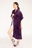 Pedra Purple Flannel Fleece Wrap Set