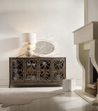 Hooker Furniture Melange Transitional Poplar and Hardwood Solids with Alder Veneers and Glass Sloan Console 638-55010