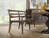 Hooker Furniture Hill Country Traditional-Formal Helotes Dining Bench in Rubberwood Solids and Metal 5960-75315-BRN