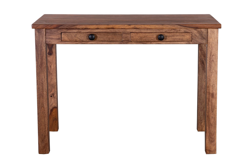 Porter Designs Sheesham Accents Solid Wood Ladderback Natural Desk Brown 10-116-03-PDU118H