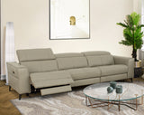 VIG Furniture Divani Casa Nella - Modern Light Grey Leather Sofa w/ Electric Recliners VGKNE9193-LTGRY-4S