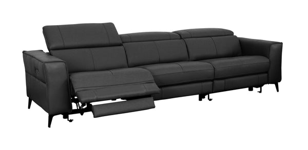 VIG Furniture Divani Casa Nella - Modern Black Leather Sofa w/ Electric Recliners VGKNE9193-BLK-4S