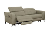 VIG Furniture Divani Casa Nella - Modern Light Grey Leather Loveseat w/ Electric Recliners VGKNE9193-LTGRY-3S