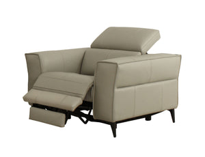 VIG Furniture Divani Casa Nella - Modern Light Grey Leather Armchair w/ Electric Recliner VGKNE9193-LTGRY-CH