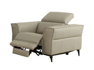 VIG Furniture Divani Casa Nella - Modern Light Grey Leather Armchair w/ Electric Recliner VGKNE9193-LTGRY-CH