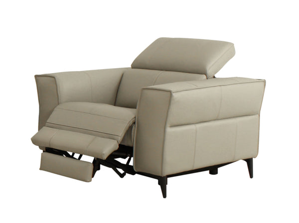 VIG Furniture Divani Casa Nella - Modern Light Grey Leather Armchair w/ Electric Recliner VGKNE9193-LTGRY-CH
