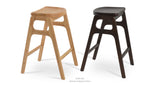 Nelson Stools Set: Solid Ash Natural and One Walnut Finish - Nelson Stackable Counter Stool