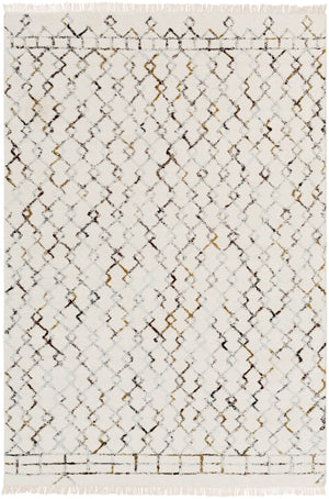 Nettie NET-1001 Global Wool, Viscose Rug NET1001-810 Cream, Mustard, Dark Brown, Black, Light Gray 80% Wool, 20% Viscose 8' x 10'