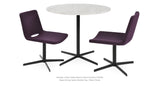 Diana Dining Table Set: Two Nevada Four Star Deep Maroon Black Wool and Diana Dining Table