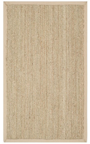 Natural Fiber Nf115  Power Loomed Seagrass Rug Natural / Beige