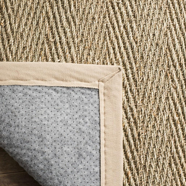 Natural Fiber Nf115  Power Loomed Seagrass Rug Natural / Beige
