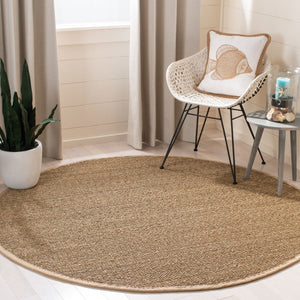 Natural Fiber Nf115  Power Loomed Seagrass Rug Natural / Beige