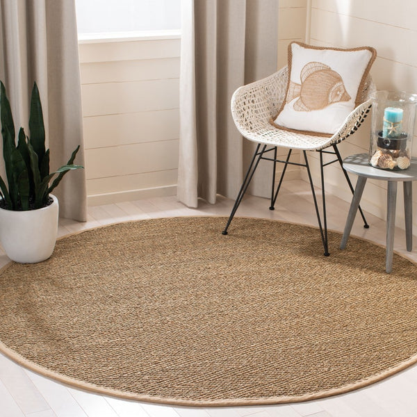 Natural Fiber Nf115  Power Loomed Seagrass Rug Natural / Beige