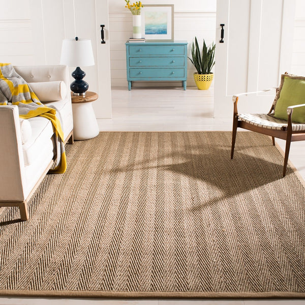 Natural Fiber Nf115  Power Loomed Seagrass Rug Natural / Beige