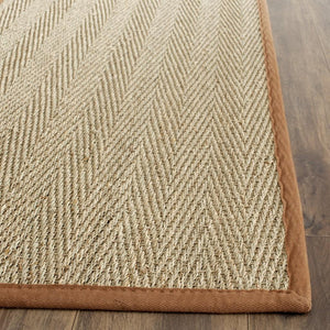 Natural Fiber Nf115  Power Loomed Seagrass Rug Natural / Brown