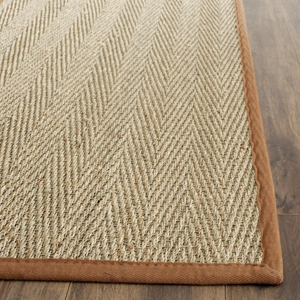 Natural Fiber Nf115  Power Loomed Seagrass Rug Natural / Brown