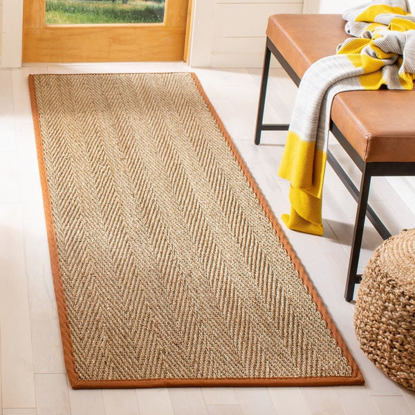 Natural Fiber Nf115  Power Loomed Seagrass Rug Natural / Brown