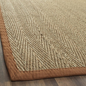Natural Fiber Nf115  Power Loomed Seagrass Rug Natural / Brown
