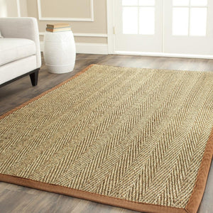 Natural Fiber Nf115  Power Loomed Seagrass Rug Natural / Brown