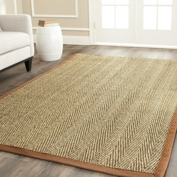 Natural Fiber Nf115  Power Loomed Seagrass Rug Natural / Brown