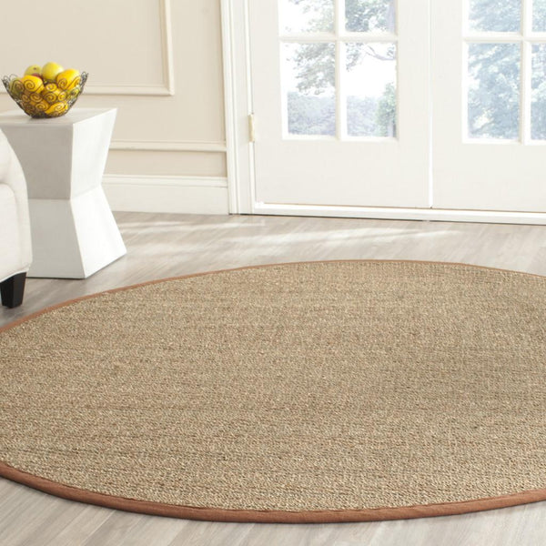 Natural Fiber Nf115  Power Loomed Seagrass Rug Natural / Brown