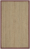 Natural Fiber Nf115  Power Loomed Seagrass Rug Natural / Red