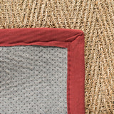 Natural Fiber Nf115  Power Loomed Seagrass Rug Natural / Red