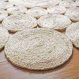 Natural Fiber 363 Contemporary Hand Woven 100% Jute Pile Rug Ivory