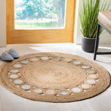 Safavieh Natural Fiber 370 Hand Woven 70% Jute and 30% Leather Contemporary Rug NF370F-4R