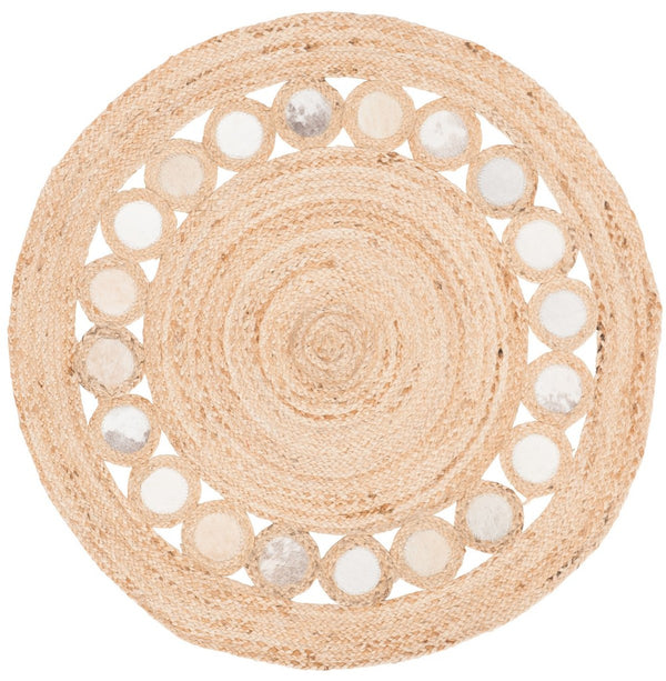 Safavieh Natural Fiber 370 Hand Woven 70% Jute and 30% Leather Contemporary Rug NF370F-4R